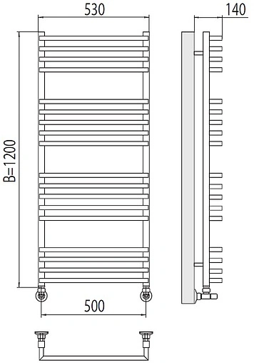 Полотенцесушитель водяной лесенка Terminus Берн П18 500х1200 полированная сталь 4670078513427