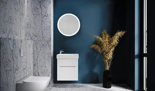 Тумба-умывальник подвесная Raval Brik 55 белый Brk.01.55/P/W/RL+17055-KL