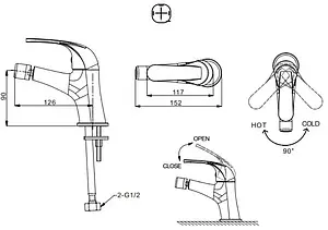 Смеситель для биде Bravat Fit хром F3135188CP-RUS, 2