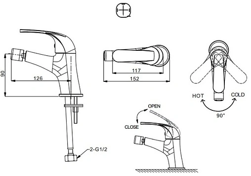 Смеситель для биде Bravat Fit хром F3135188CP-RUS