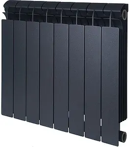 Радиатор биметаллический 8 секций Global Style Plus 500 черный Радиатор биметаллический 8 секций Global Style Plus 500 черный, 1