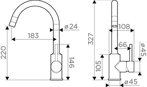 Смеситель для кухни Omoikiri Shinagawa BE ваниль 4994111, 2