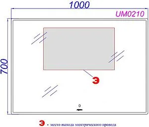 Зеркало с подсветкой Aqwella UM 100 UM0210, 2