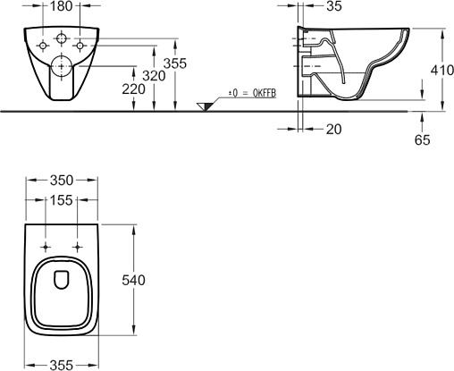 Унитаз подвесной безободковый Keramag Renova Nr.1 Plan белый 202170000 Унитаз подвесной безободковый Keramag Renova Nr.1 Plan белый 202170000