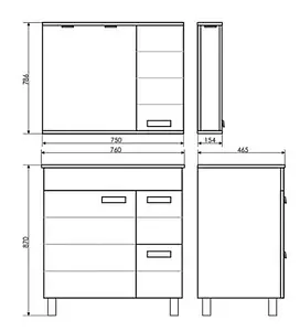 Тумба-умывальник напольная Comforty Модена 75 белый Тумба-умывальник напольная Comforty Модена 75 белый, 2