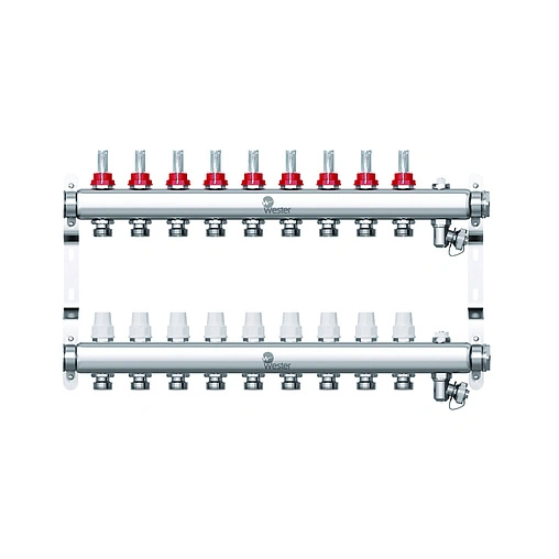 Группа коллекторная с расходомерами 9 отводов 1&quot;в/в x ¾&quot;ек Wester W902.9