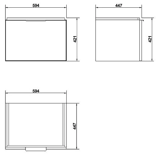 Тумба под умывальник подвесная Cersanit Stillo 60 серый хром/белый P-SZ-STL-CM/COL/AM/ZU60