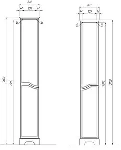 Шкаф-пенал напольный Aquaton Элен 30 L белый 1A228603EN01L, 2