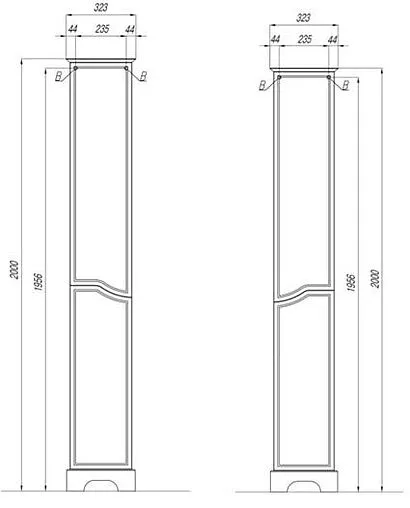 Шкаф-пенал напольный Aquaton Элен 30 L белый 1A228603EN01L