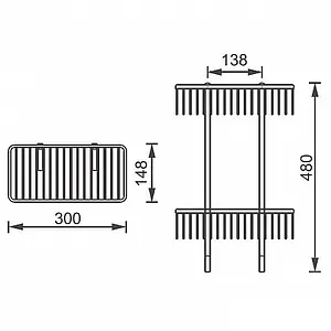 Полка Aquanet хром 8148 Полка Aquanet хром 8148, 2