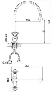 Смеситель для кухни D&K Hessen Goethe хром DA1382441, 2