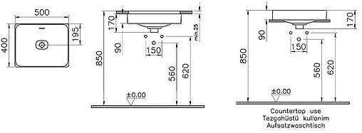 Раковина VitrA Metropole 50 белый глянцевый 7534B003-0673 Раковина VitrA Metropole 50 белый глянцевый 7534B003-0673