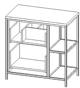 Тумба-умывальник напольная Cersanit Bosquet 80 дуб 63012+, 3
