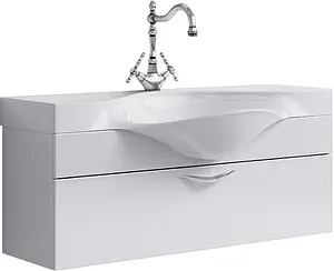 Тумба-умывальник подвесная Aqwella Broadway 110 белый Brw.01.10/001/W+Brw.11.04.D Тумба-умывальник подвесная Aqwella Broadway 110 белый Brw.01.10/001/W+Brw.11.04.D, 1