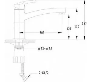 Смеситель для кухни Ewigstein бежевый 25235004 бежевый, 2