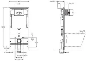 Инсталляция для подвесного унитаза Set 3 в 1 BelBagno BB026/BB042BL с кнопкой белый глянцевый Инсталляция для подвесного унитаза Set 3 в 1 BelBagno BB026/BB042BL с кнопкой белый глянцевый, 2
