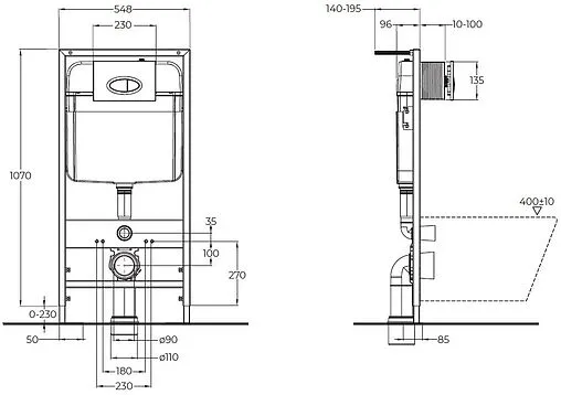 Инсталляция для подвесного унитаза Set 3 в 1 BelBagno BB026/BB042BL с кнопкой белый глянцевый Инсталляция для подвесного унитаза Set 3 в 1 BelBagno BB026/BB042BL с кнопкой белый глянцевый
