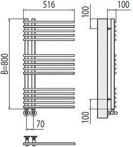 Полотенцесушитель водяной лесенка Terminus Астра П15 70х800 полированная сталь 4670078530486, 2