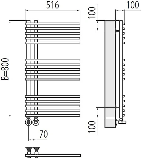 Полотенцесушитель водяной лесенка Terminus Астра П15 70х800 полированная сталь 4670078530486