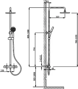 Душевая система с термостатом для душа Timo Termo хром SX-1050 color Душевая система с термостатом для душа Timo Termo хром SX-1050 color, 5
