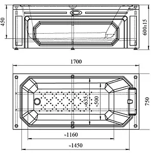 Ванна акриловая Radomir Уэльс 170х75 1-01-0-0-1-115, 2