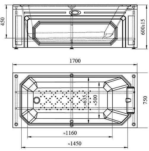 Ванна акриловая Radomir Уэльс 170х75 1-01-0-0-1-115 Ванна акриловая Radomir Уэльс 170х75 1-01-0-0-1-115