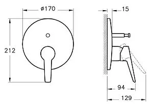 Душевая система со смесителем для душа VitrA Solid S хром A49264EXP Душевая система со смесителем для душа VitrA Solid S хром A49264EXP, 2
