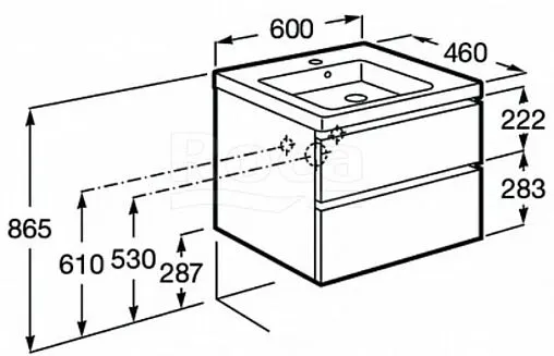 Тумба под умывальник подвесная Roca Domi 60 синий ZRU9307867