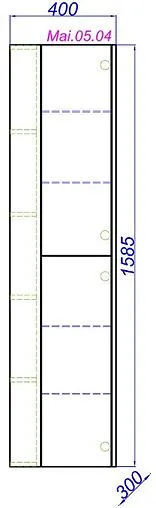 Шкаф-пенал подвесной Aqwella Miami 40 белый/дуб сонома Mai.05.04