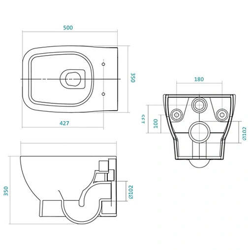 Комплект 5 в 1 Santek Нео 1WH302463 с кнопкой белый глянцевый