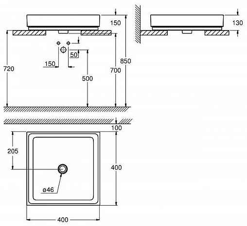 Раковина Grohe Cube Ceramic 40 белый 3948200H