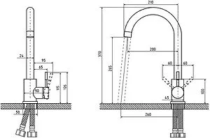 Смеситель для кухни Osgard Gron антрацит 84273, 2