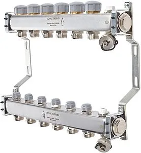 Группа коллекторная без расходомеров 2 отвода 1&quot;в/в x ¾&quot;ек Royal Thermo RTE 51.102, 1