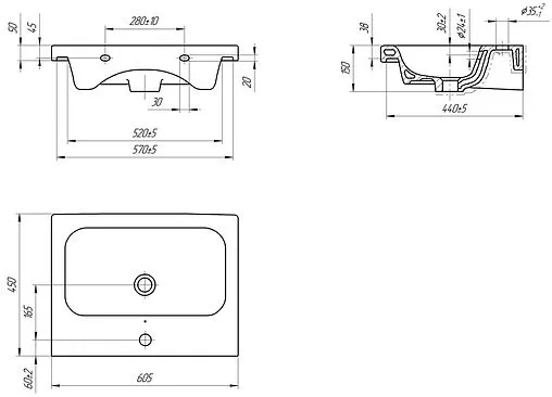 Раковина Cersanit Colour 60 белый S-UM-COL60/1-w