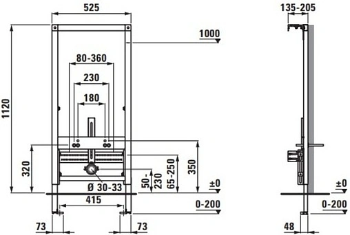 Инсталляция для биде Laufen Lis CB1 8.9266.0.000.000.1