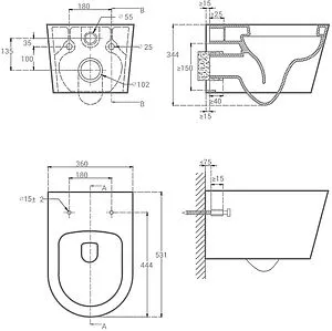Унитаз подвесной безободковый Hansmann keramik Round белый УНИ0002 Унитаз подвесной безободковый Hansmann keramik Round белый УНИ0002, 2