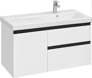 Тумба-умывальник подвесная Roca Domi 100 R белый/чёрный матовый A857478806+3270ME004 Тумба-умывальник подвесная Roca Domi 100 R белый/чёрный матовый A857478806+3270ME004, 1