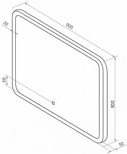 Зеркало с подсветкой Continent Demure Led 90x80 белый ЗЛП880 Зеркало с подсветкой Continent Demure Led 90x80 белый ЗЛП880, 2