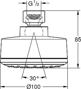 Лейка верхнего душа Grohe Tempesta Cosmopolitan хром 26366001 Лейка верхнего душа Grohe Tempesta Cosmopolitan хром 26366001, 2