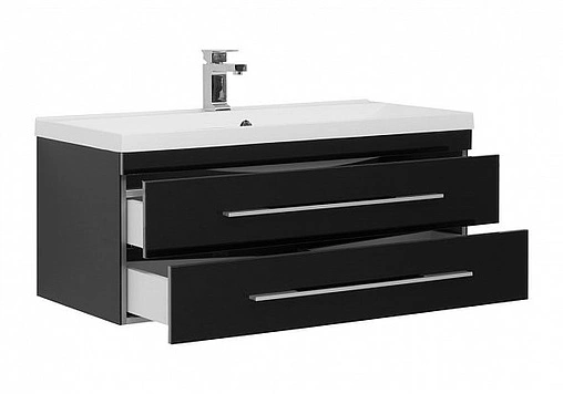 Тумба под умывальник подвесная Aquanet Верона 100 чёрный 00175387