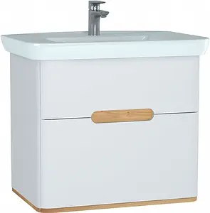 Тумба-умывальник VitrA Sento 80 белый/светлое дерево 60824, 1