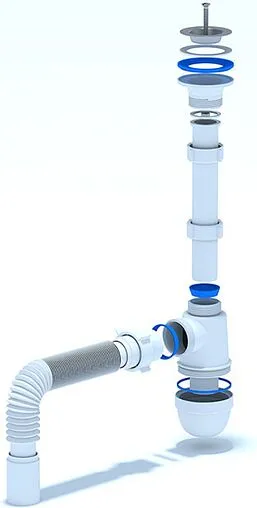 Сифон бутылочный для раковины Ани Пласт белый C1005 Сифон бутылочный для раковины Ани Пласт белый C1005