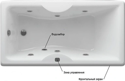 Ванна акриловая с гидромассажем Aquatek Феникс 180x85 L с фронтальной панелью, с каркасом (разборный), с гидромассажем (пневмоуправление) FEN180-0000006