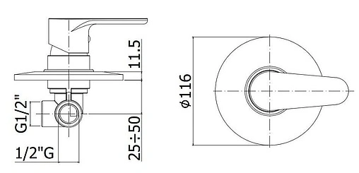 Смеситель для душа скрытого монтажа Paffoni Green хром GR010CR