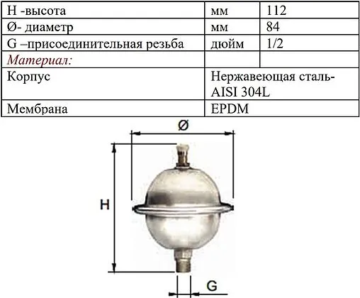 Гаситель гидроударов ½&quot;н Valtec VT.CAR19.I.04001