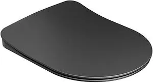 Крышка-сиденье для унитаза с микролифтом Ravak Uni Chrome Flat черный матовый X01795, 1