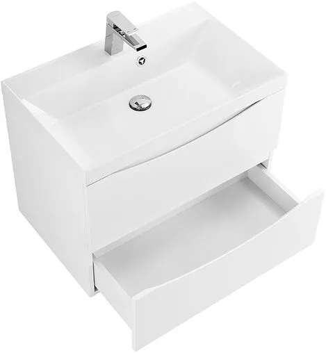 Тумба-умывальник подвесная BelBagno MARINO 65 Bianco Lucido MARINO-650-2C-SO-BL-P+BB650/450-LV-MR-PR