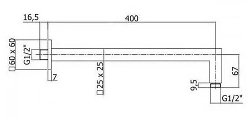 Держатель верхнего душа на стену Paffoni Quadro белый матовый ZSOF063BO