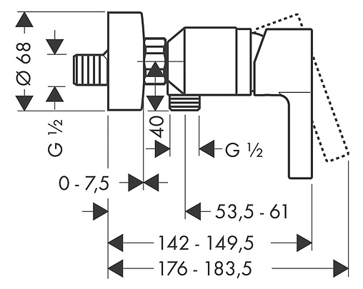 Смеситель для душа Hansgrohe Metris S хром 31660000