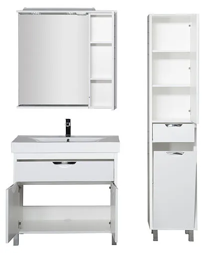 Шкаф-зеркало Aquanet Гретта 90 R белый 00179207